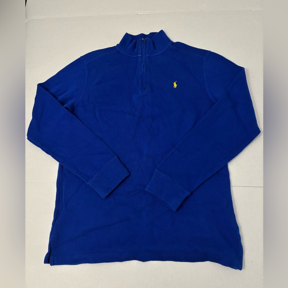 POLO RALPH LAUREN BLUE LONG SLEEVE 1/4 Zip PULLOVER Youth XL(18-20)